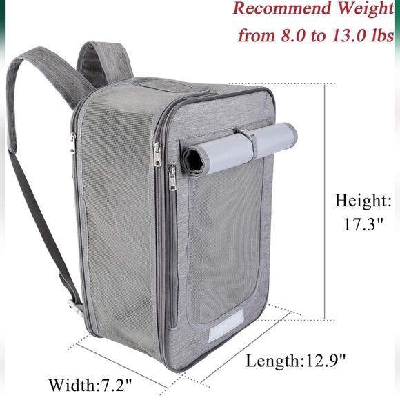 NWOT Petseek 2 in 1 Soft-Sided Airline Approved Backpack Travel Pet Carrier - Picture 6 of 16